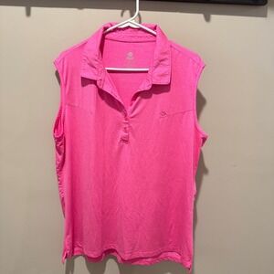 MOFIZ 2XL Sleeveless Golf Polo Shirt Top‎ Pink Athletic Casual Womens